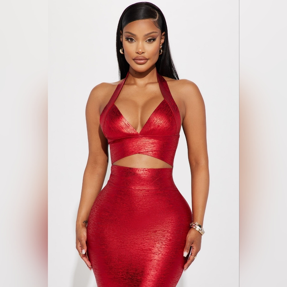Bandage Red Backless Dress